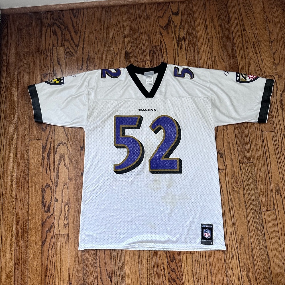 Ray Lewis white ravens jersey (used) w stains